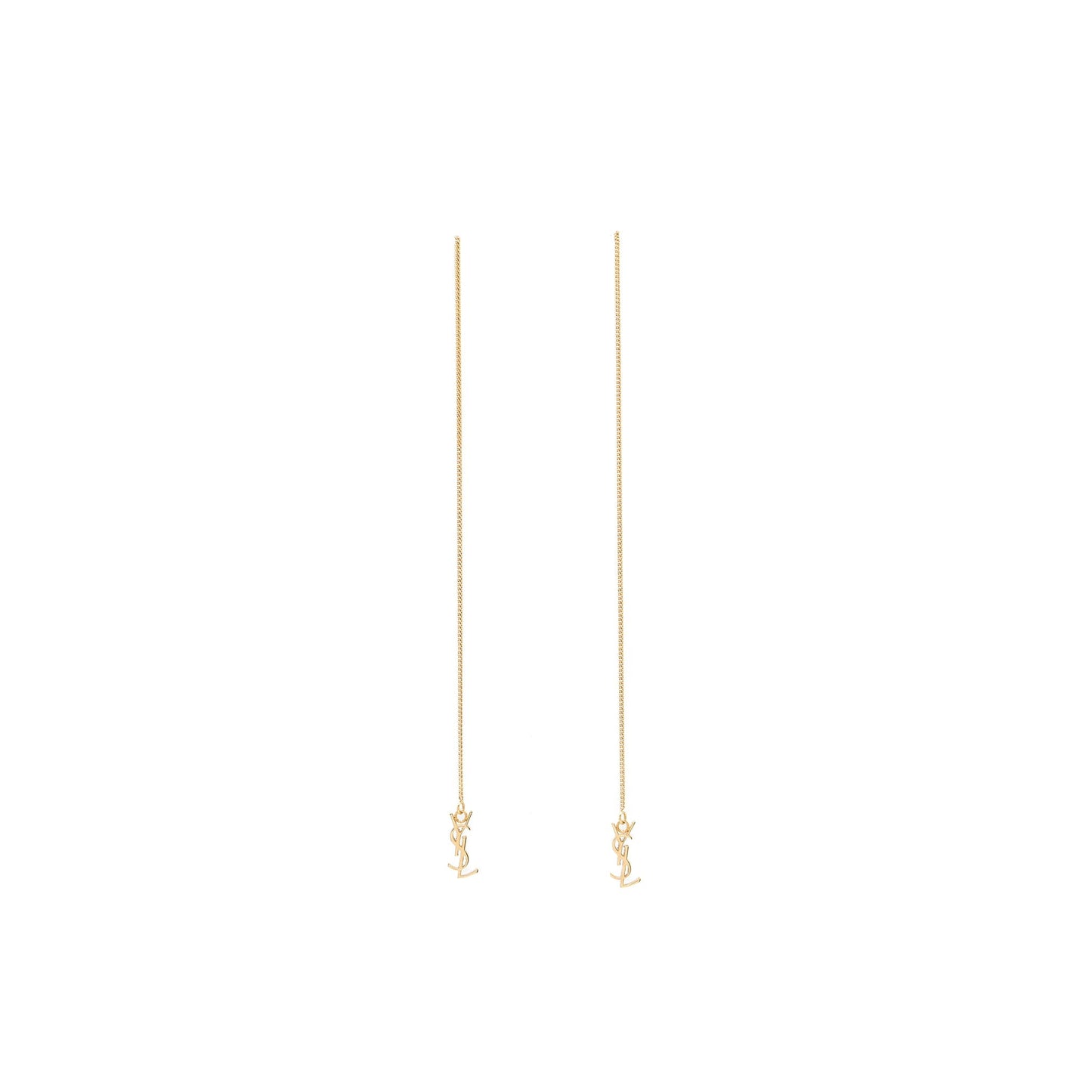 Saint Laurent/ Logo Dropped Earrings Gold Tone