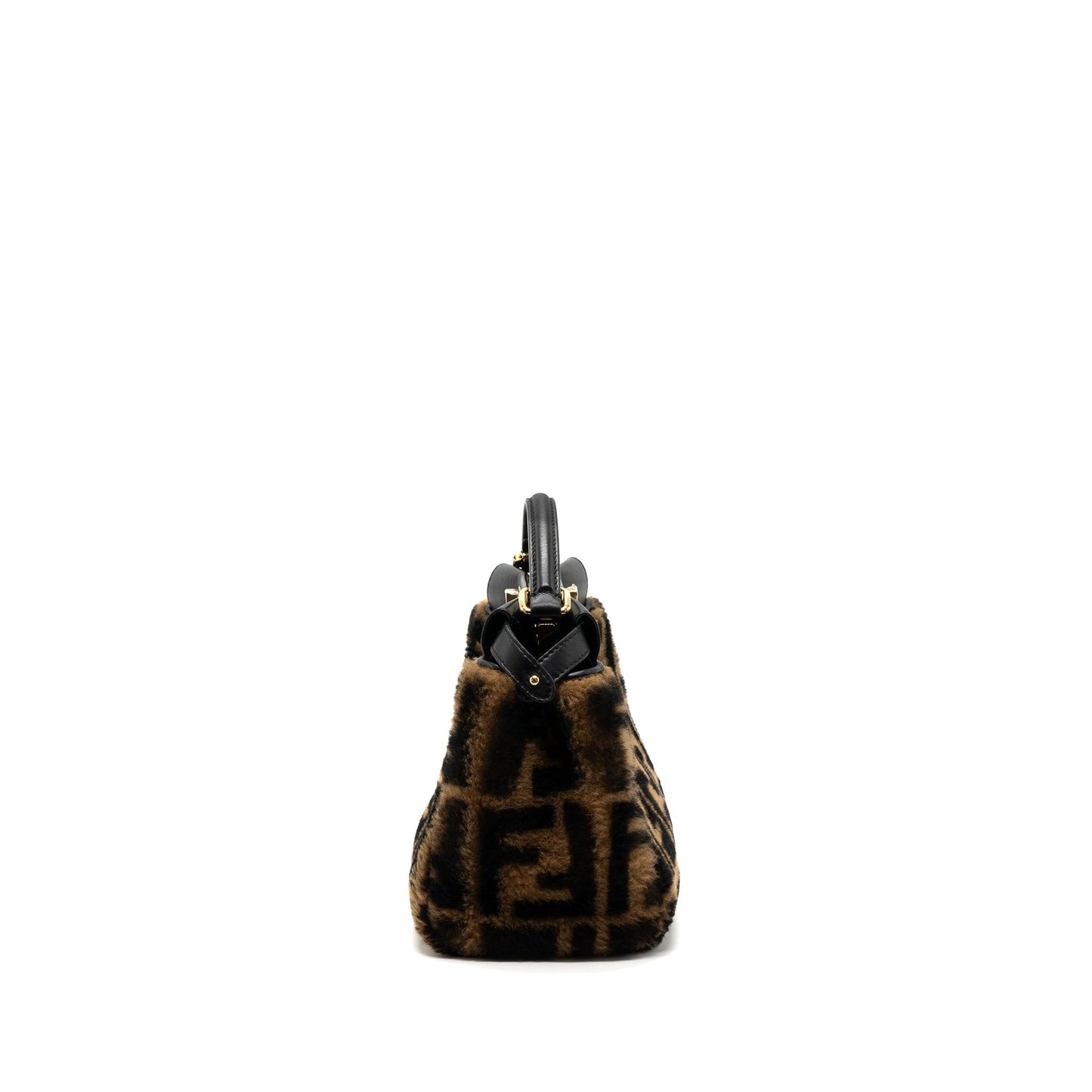 Fendi Mini Peekaboo Shearling Brown/ Black