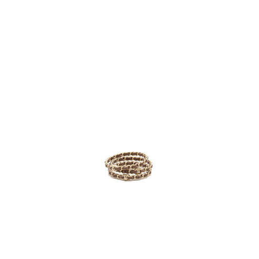 Chanel 3 Leather Chain/cc Logo Bracelet Dark Beige Brush GHW