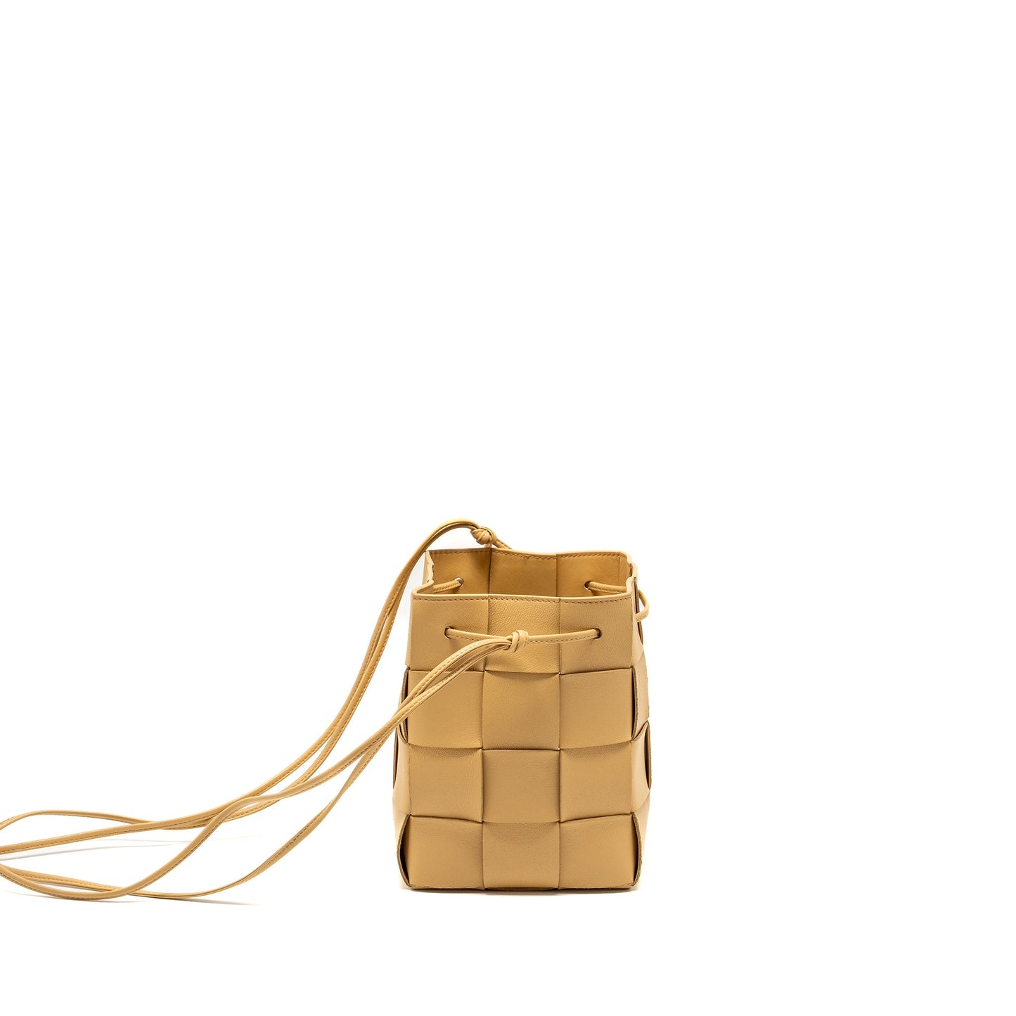 Bottega Veneta Small Cassette Cross-body Bucket Purse Lambskin Porridge