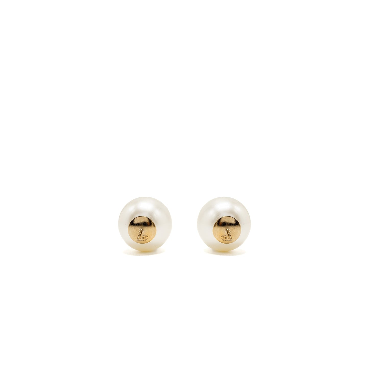 Chanel Giant Pearl Earrings Gold Tone
