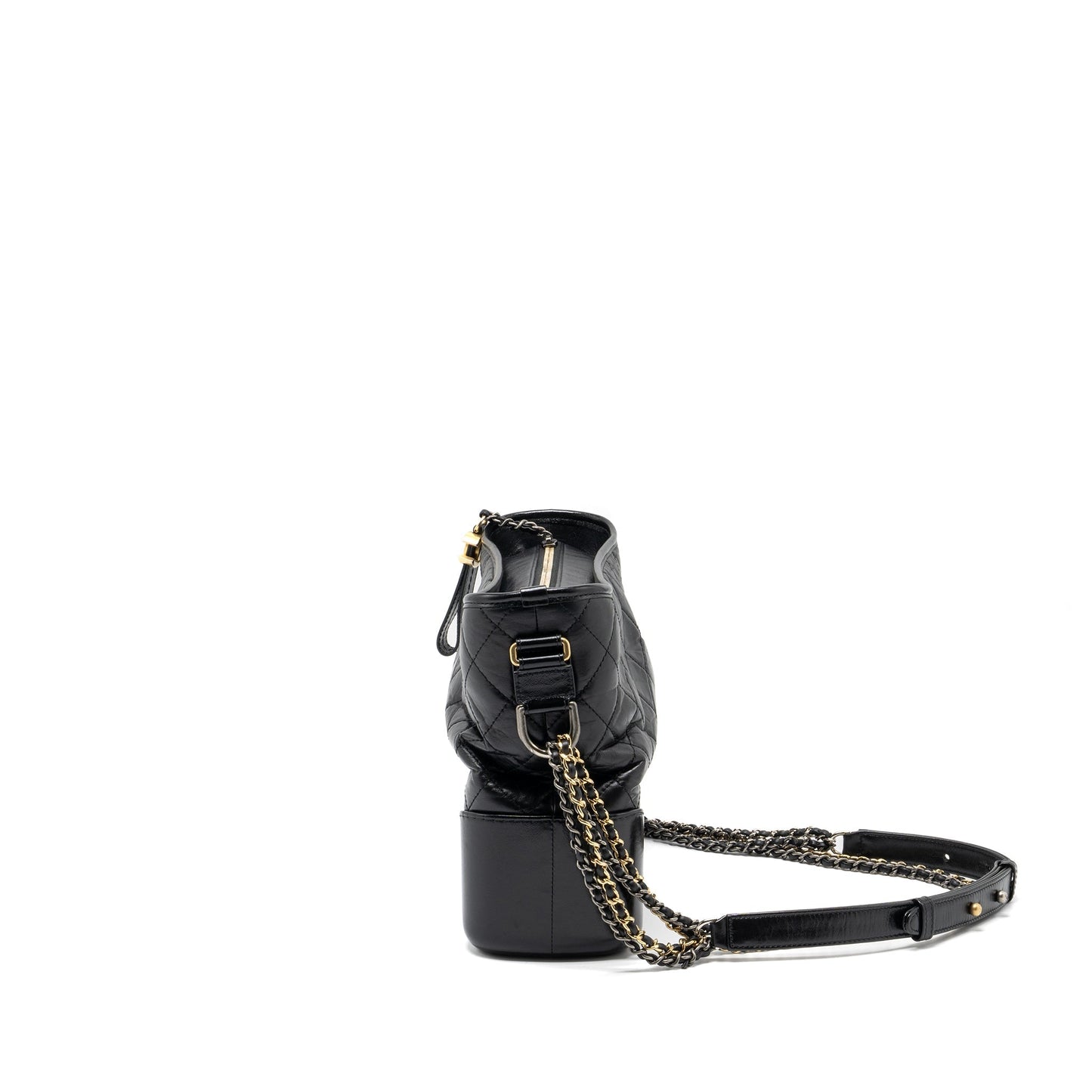 Chanel Large Gabrielle Hobo Bag Aged Calfskin Black Multicolour Hardware