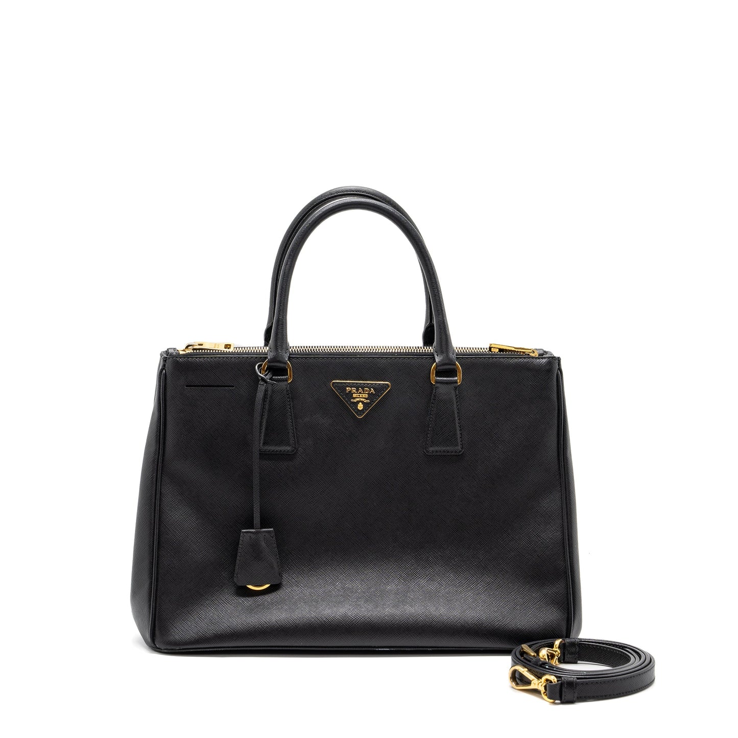 Prada Saffiano Tote Purse Calfskin Black