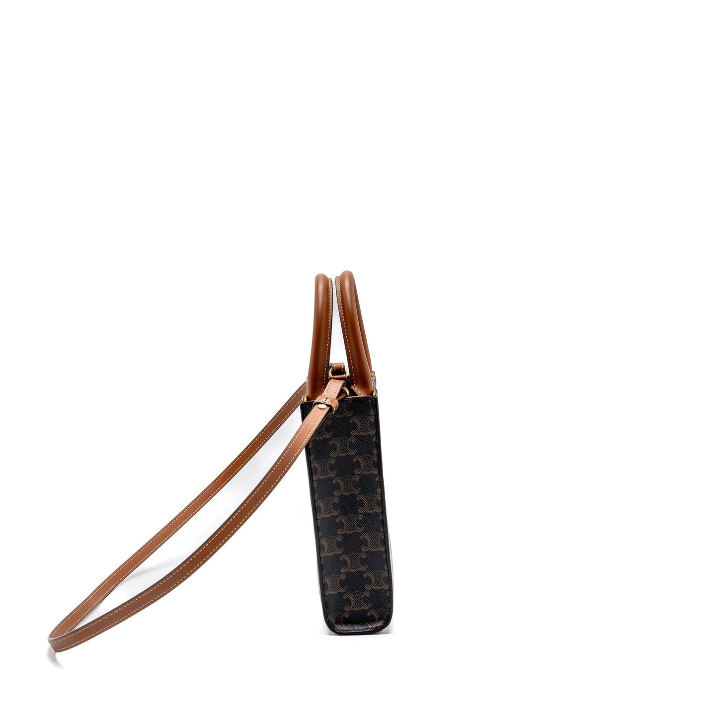 Celine Mini Vertical Cabas Triomphe Canvas Brown