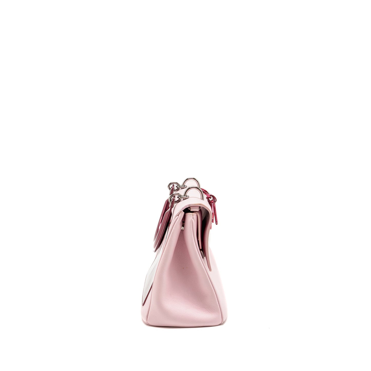 Dior Medium Be Dior Flap Purse Calfskin/Metallic Patent Pink