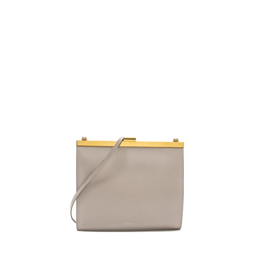 Celine mini clasp Mini Purse light grey leather