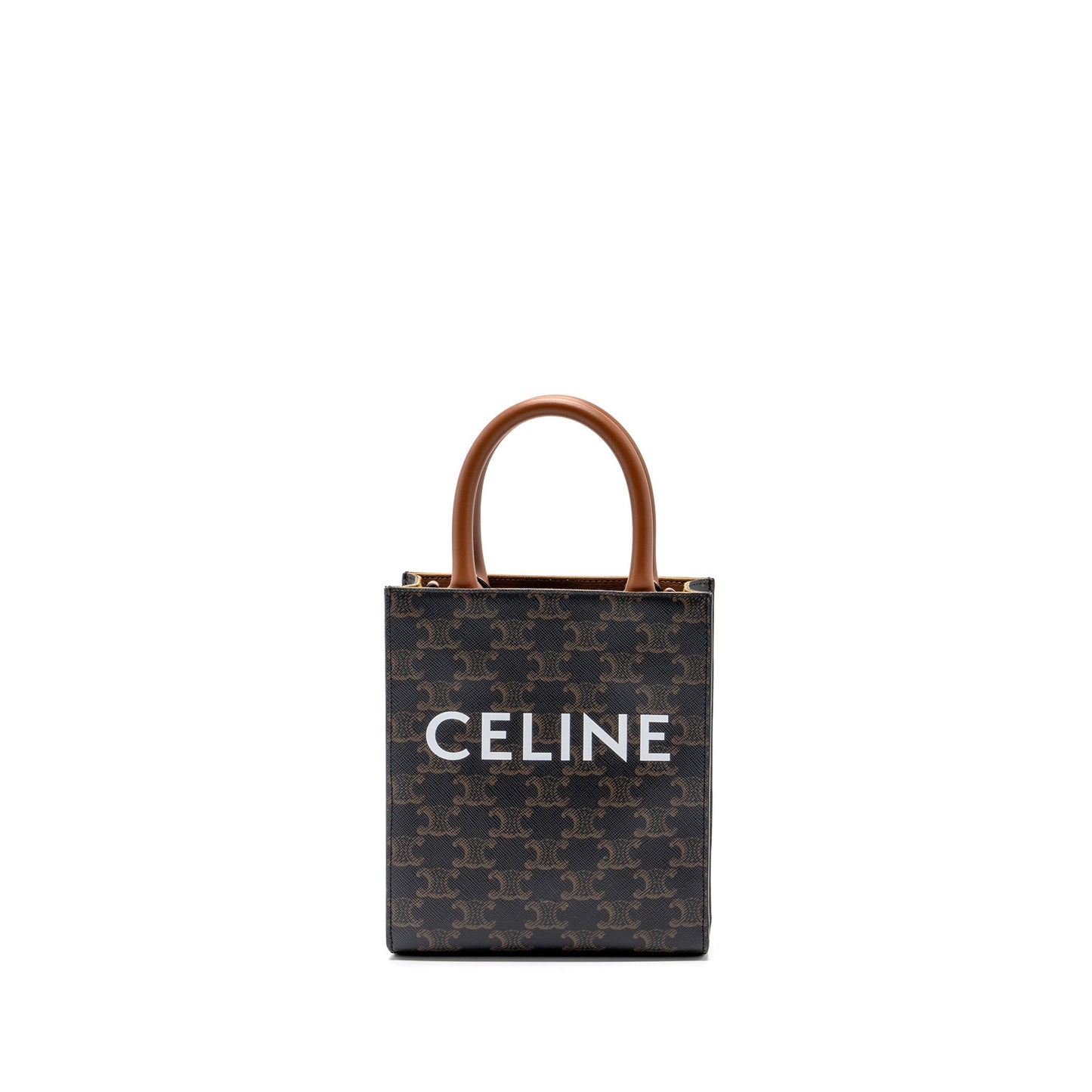 Celine Mini Vertical Cabas Triomphe Canvas Brown