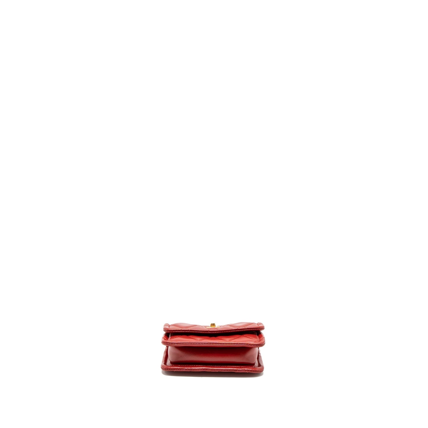 Chanel Quilted Mini Flap Belt Bag Lambskin Red Brushed GHW