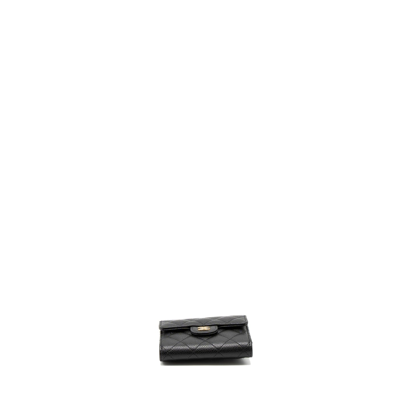 Chanel Classic Compact Wallet Caviar Black LGHW (Microchip)
