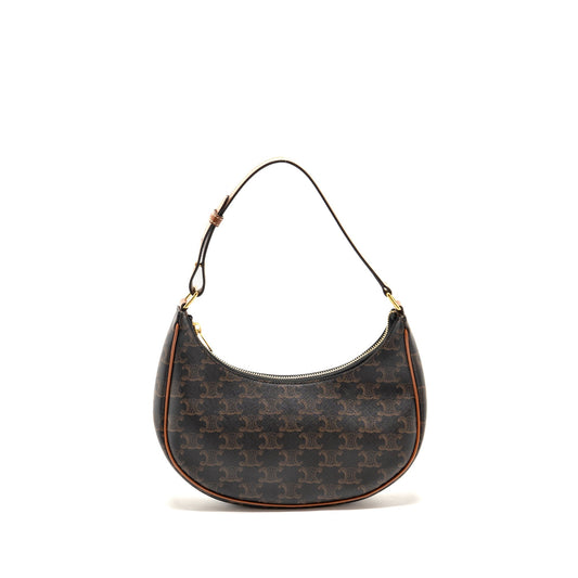 Celine Ava Purse Triomphe Canvas/Calfskin Tan