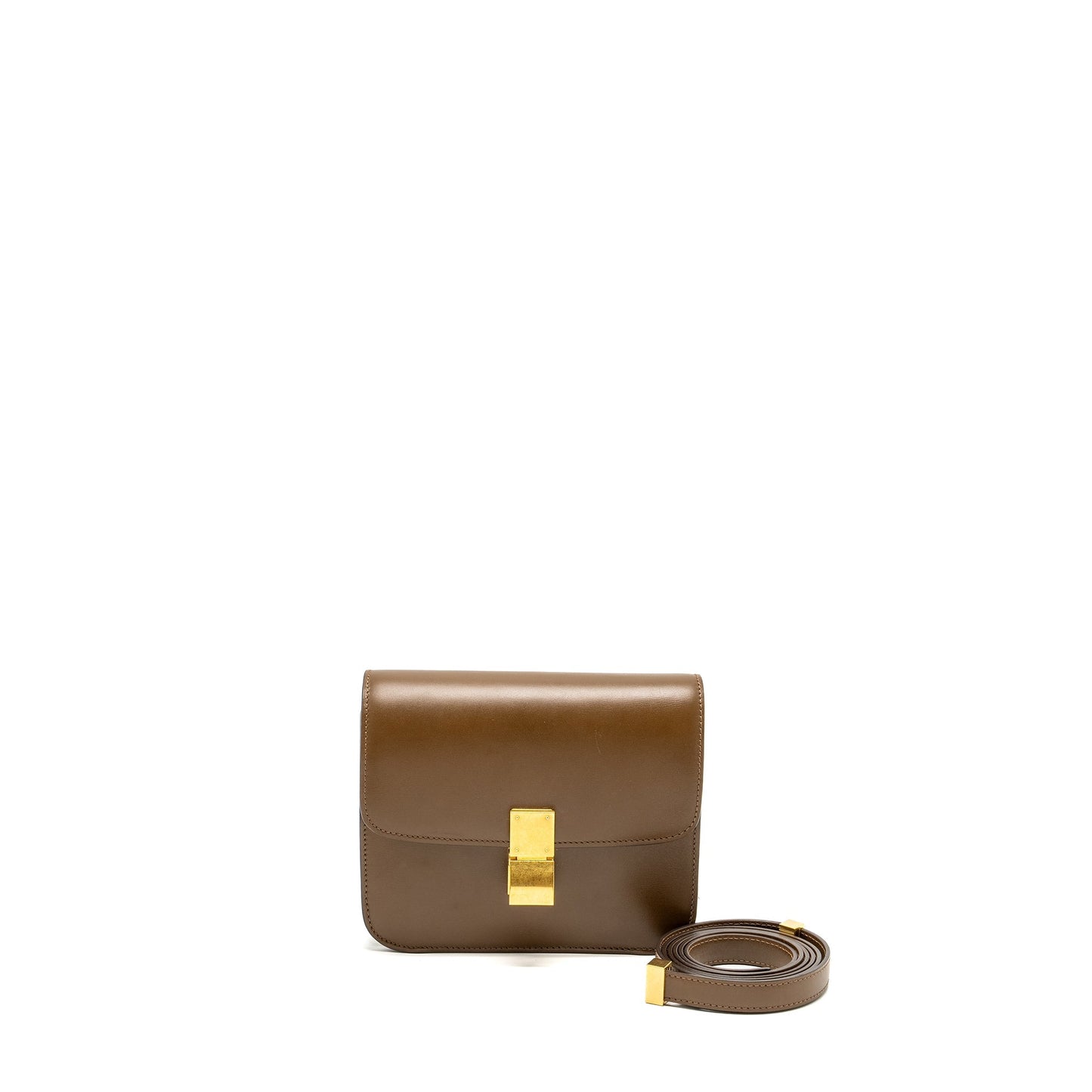 Celine Teen Classic Box Purse Calfskin Camel
