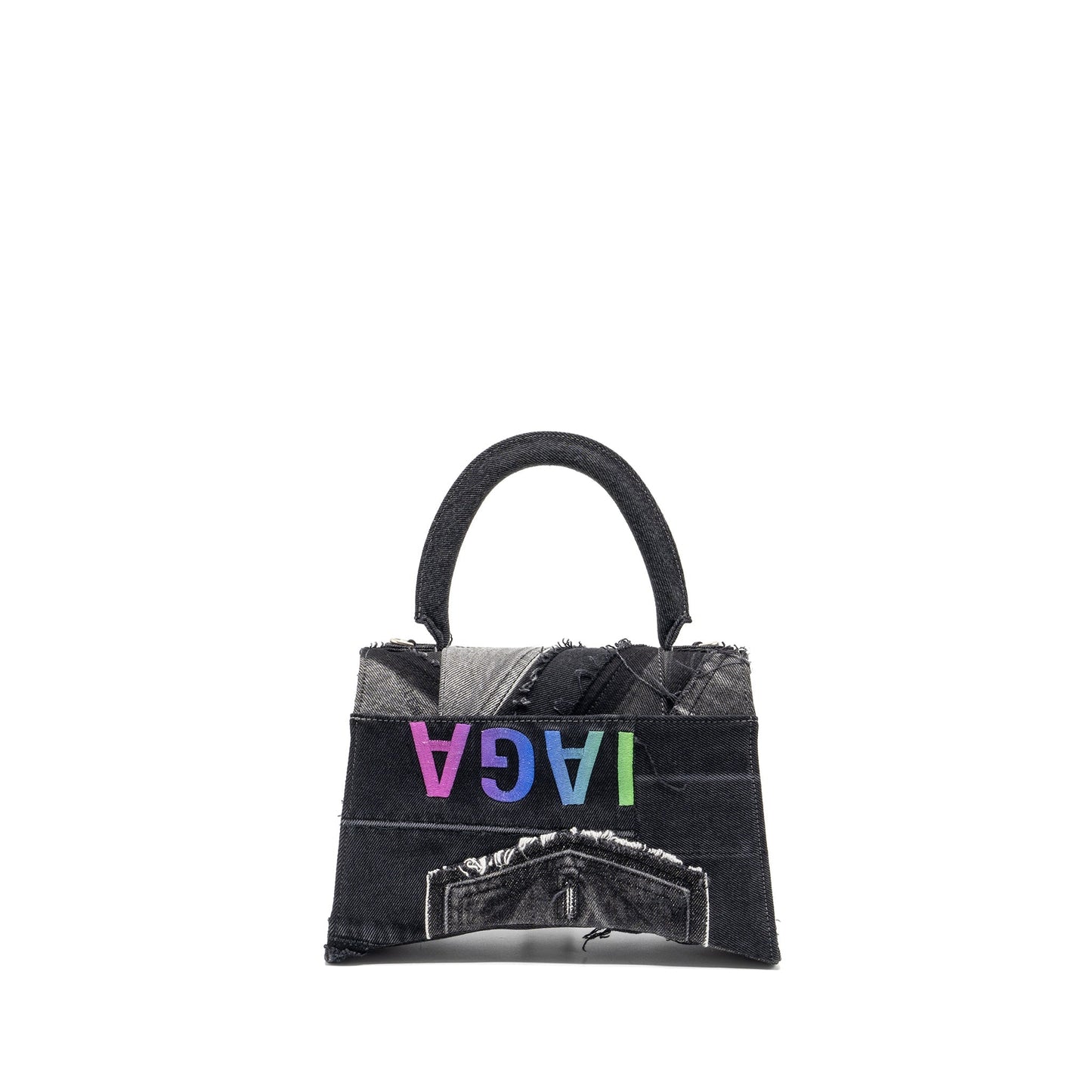 Balenciaga medium hourglass Purse limited edition denim black/multicolour