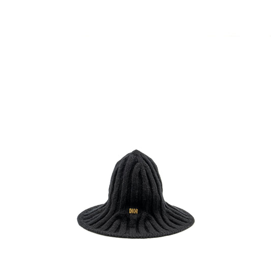 Dior Letter Logo Wire-Brimmed Beanie Wool Black