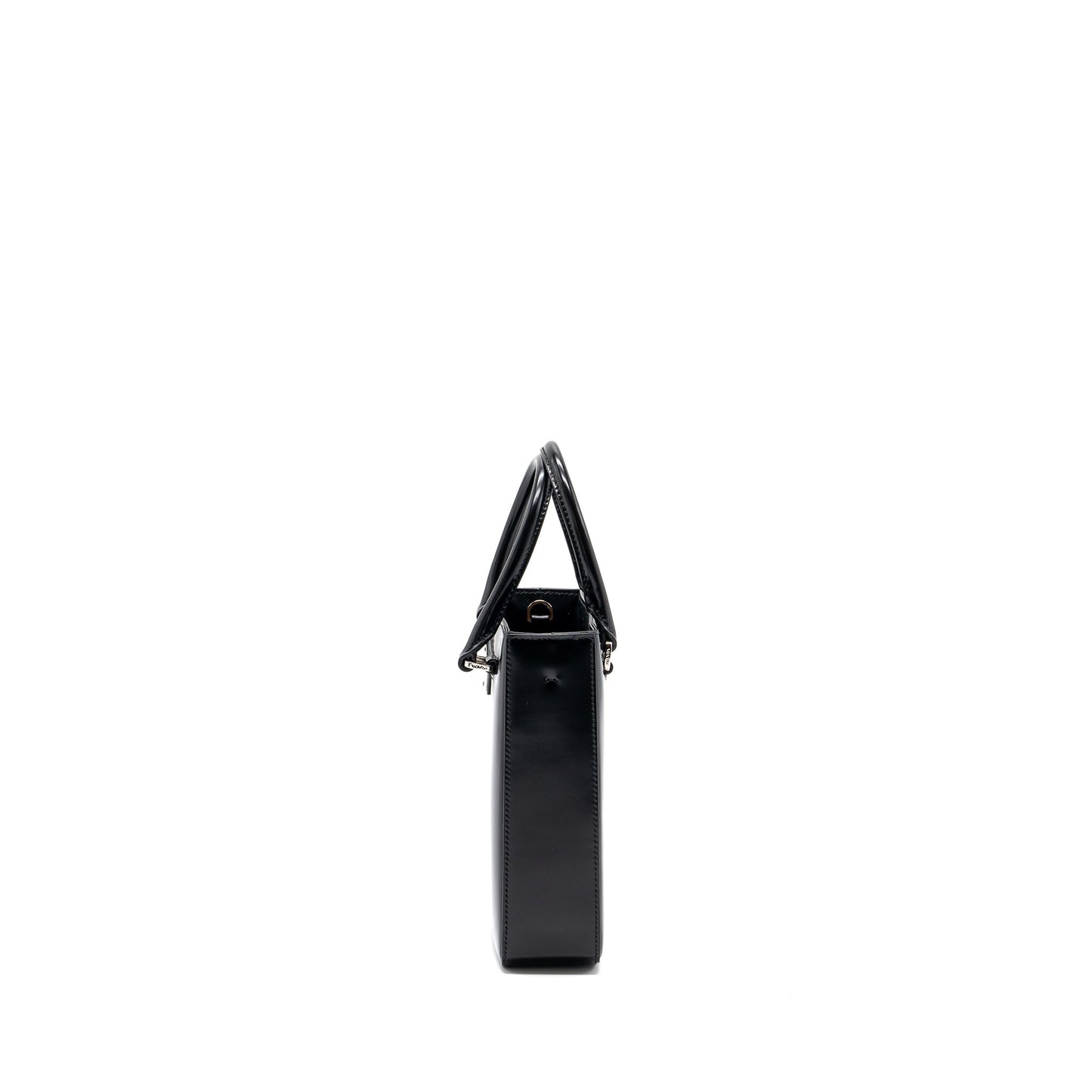 Prada Small Brushed Leather Tote Black