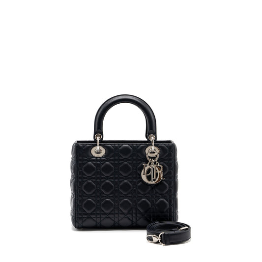 Dior medium lady dior lambskin black