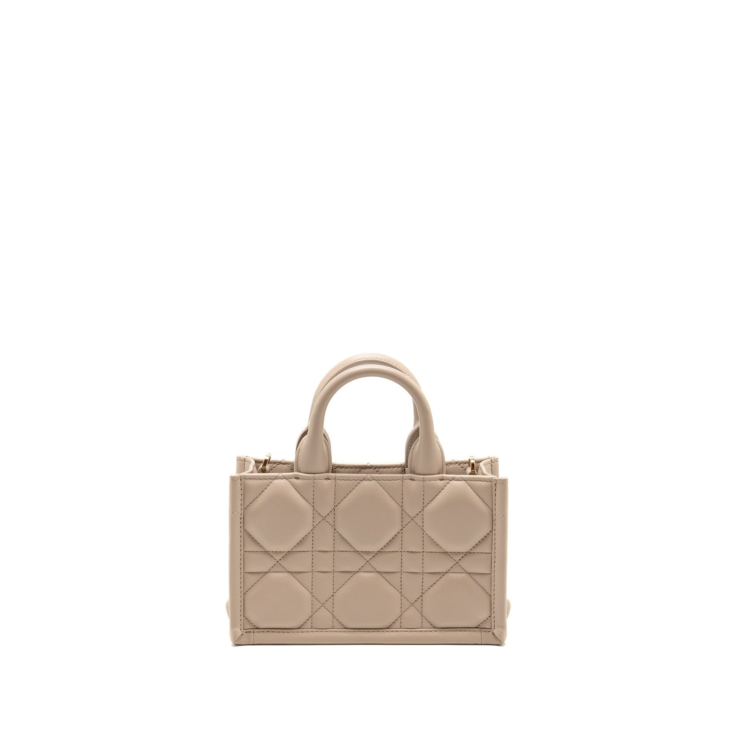 Dior Dioramour Mini Dior Book Tote Macrocannage Calfskin Powder Beige