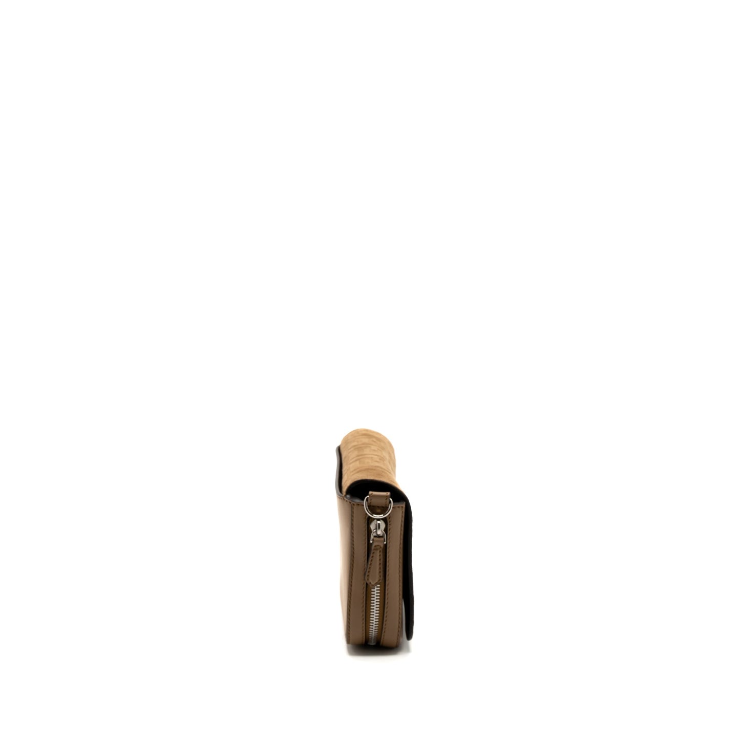 Fendi Vitello Grace Expand Flap Purse Calfskin Light Brown