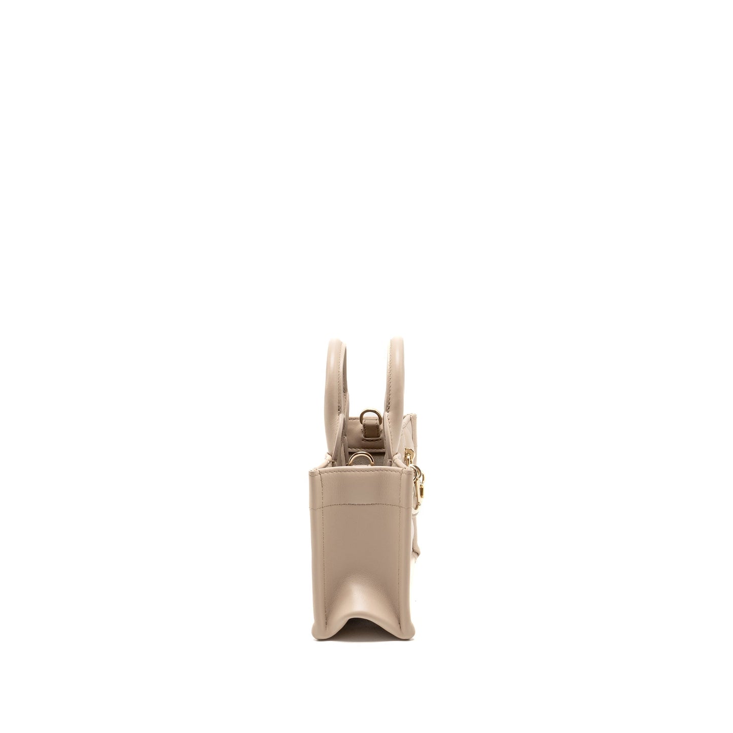Dior Dioramour Mini Dior Book Tote Macrocannage Calfskin Powder Beige