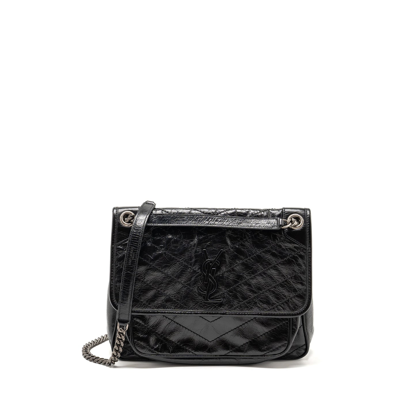 Saint Laurent/ Medium Niki Chain Purse   Calfskin Black