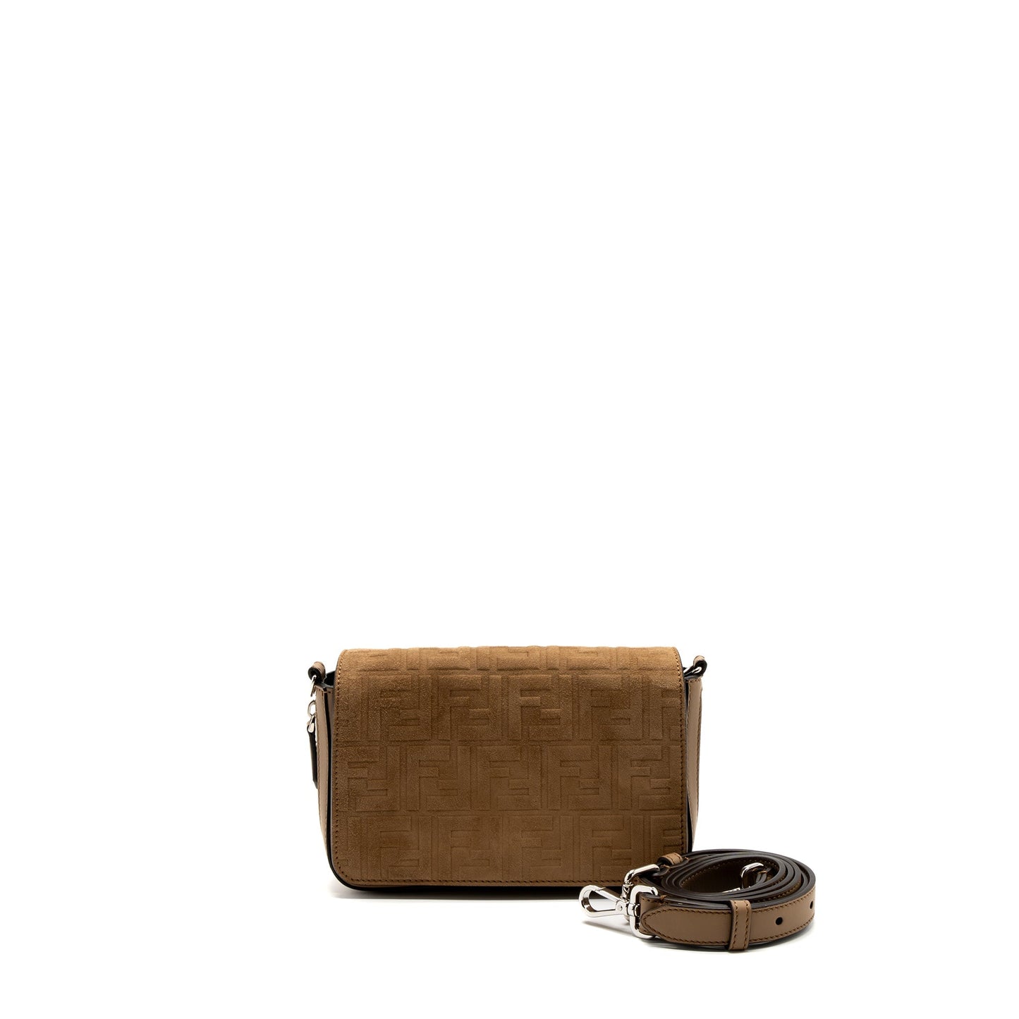 Fendi Vitello Grace Expand Flap Purse Calfskin Light Brown