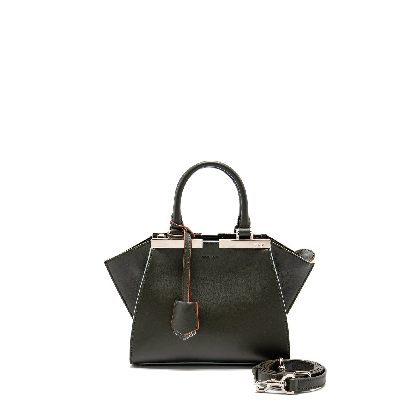 Fendi Mini 3Jours Tote Purse Calfskin Dark Green