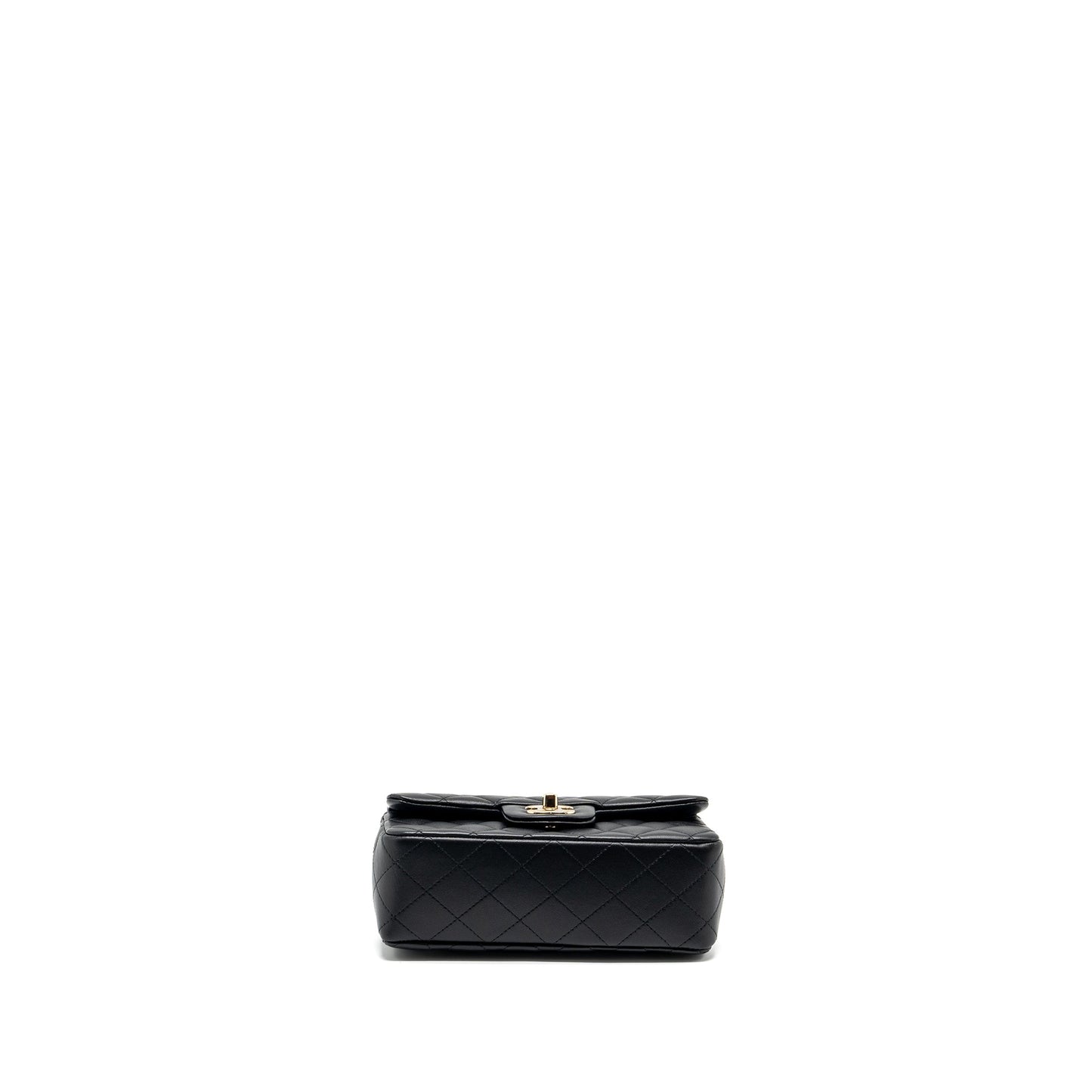 Chanel Top Handle Mini Rectangular Flap Bag Lambskin Black LGHW (Microchip)