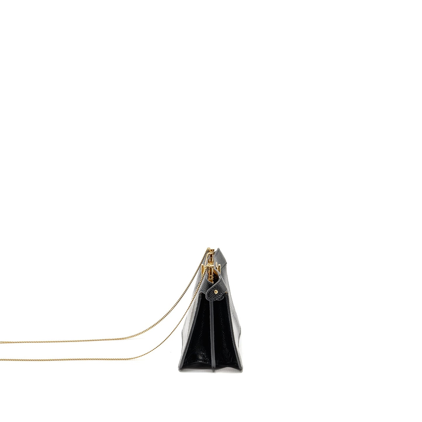 Fendi Peekaboo I See You Purse Lizard Black