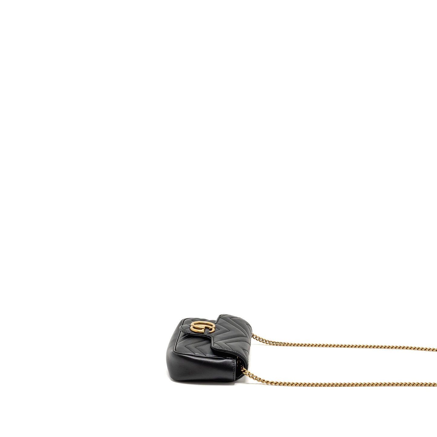 GUCCI Super Mini GG Marmont Calfskin Black