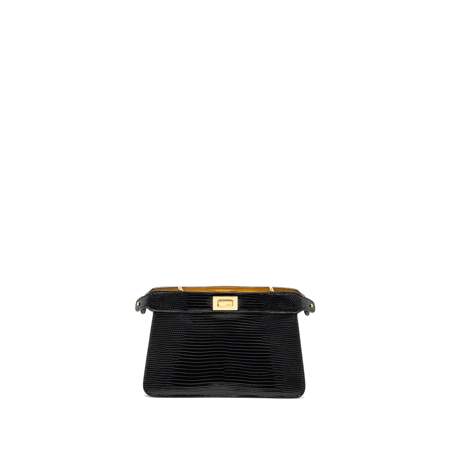 Fendi Peekaboo I See You Purse Lizard Black