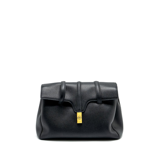 Celine Medium Soft 16 Purse Grained Calfskin Black