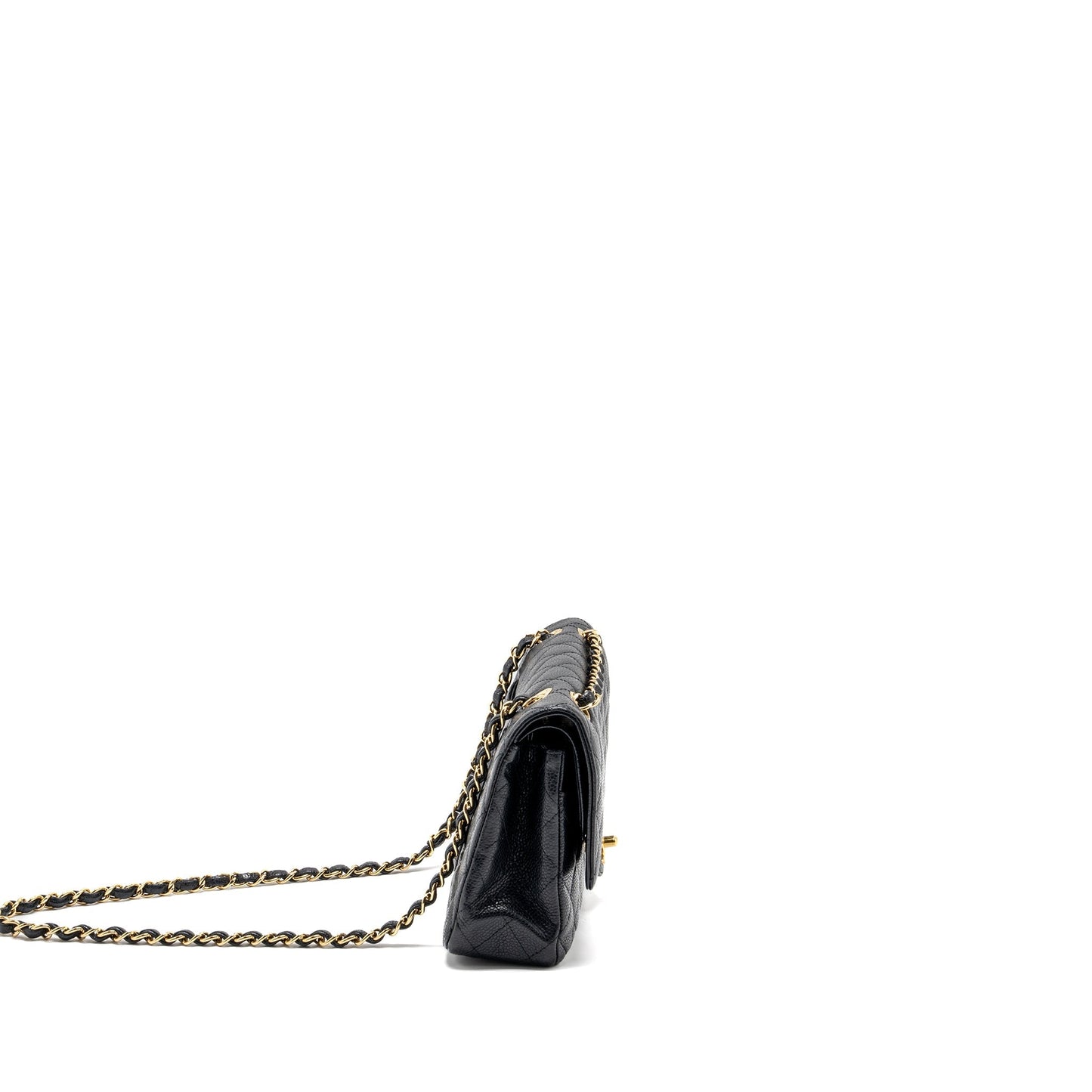 Chanel Medium classic double flap bag caviar Black GHW