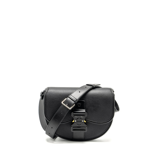 Dior Large Gallop Purse With Strap Grained Smooth Calfskin Black Silver/Gold Hardware