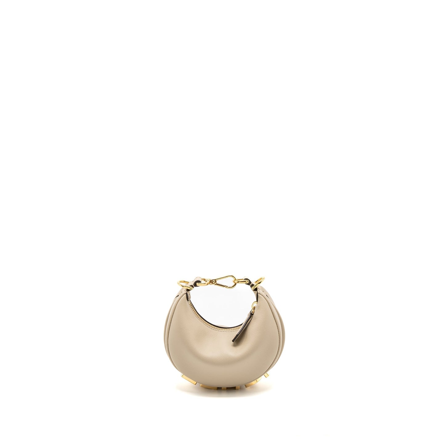 Fendi Nano Fendigraphy Leather Charm Calfskin Beige