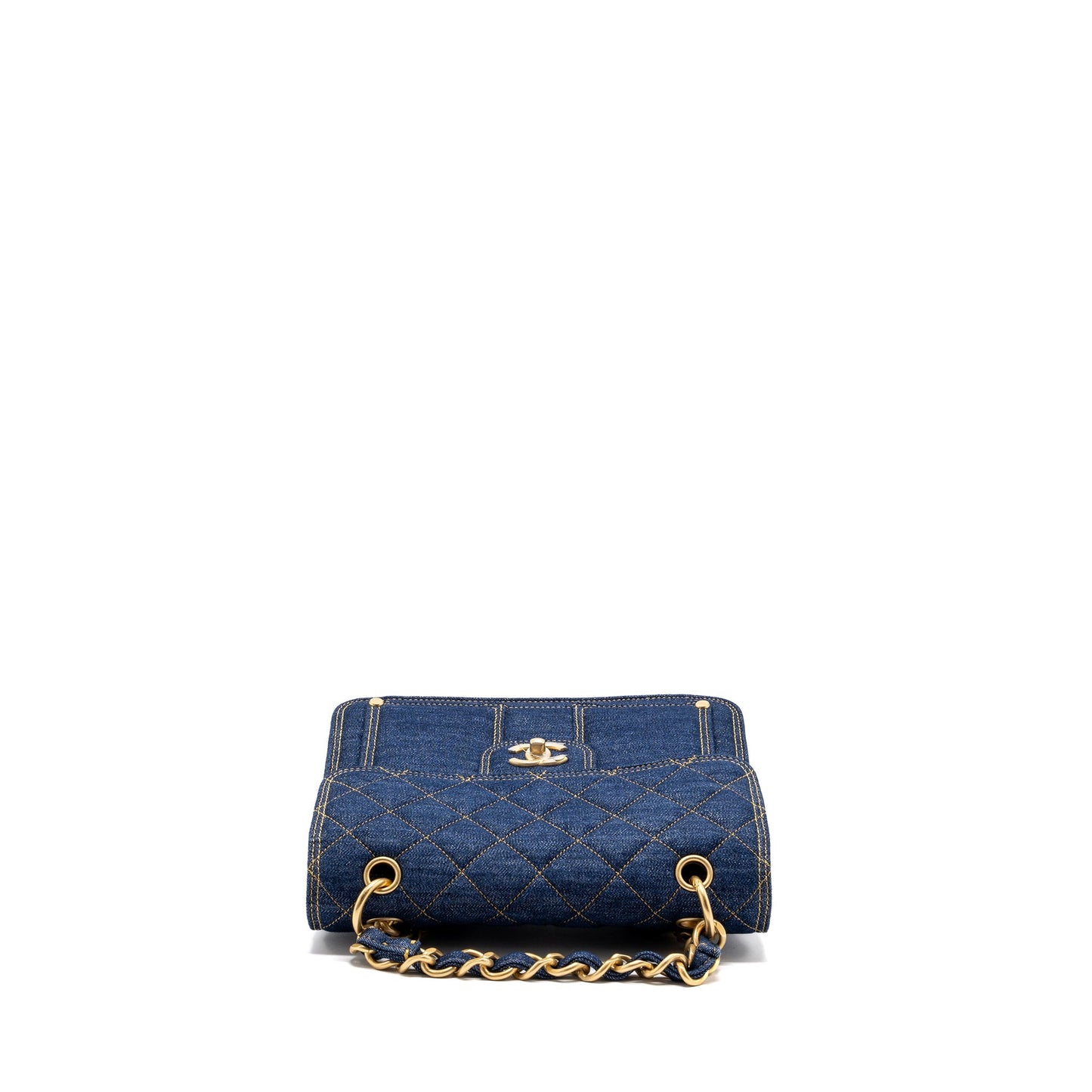 Chanel 23S flap backpack denim blue with GHW (microchip)