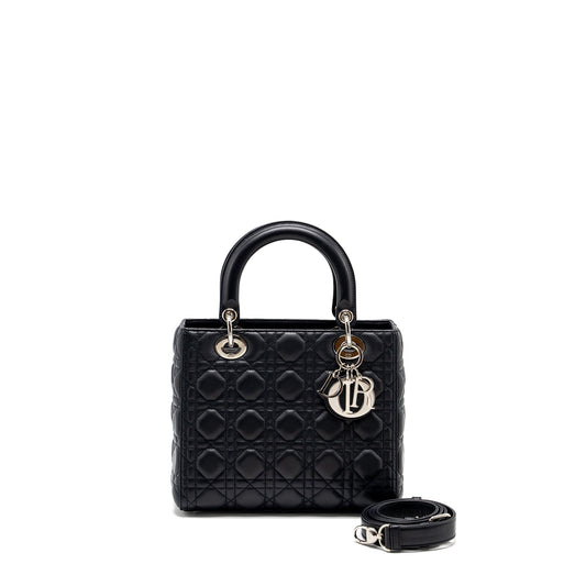 Medium Lady Dior Lambskin Dark Blue