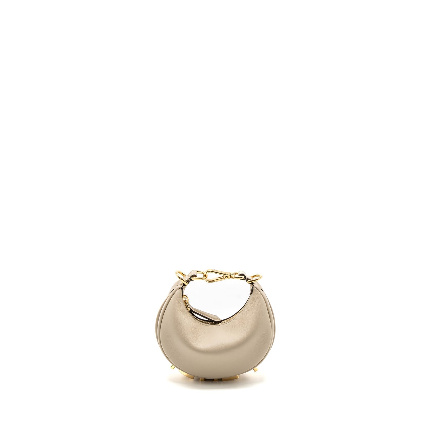 Fendi Nano Fendigraphy Leather Charm Calfskin Beige