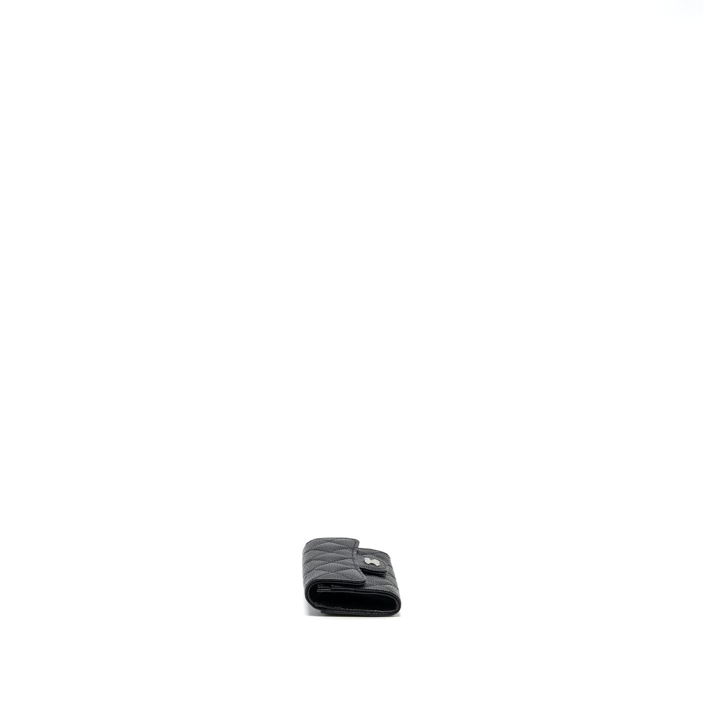 chanel classic flap card holder caviar black SHW (Microchip)