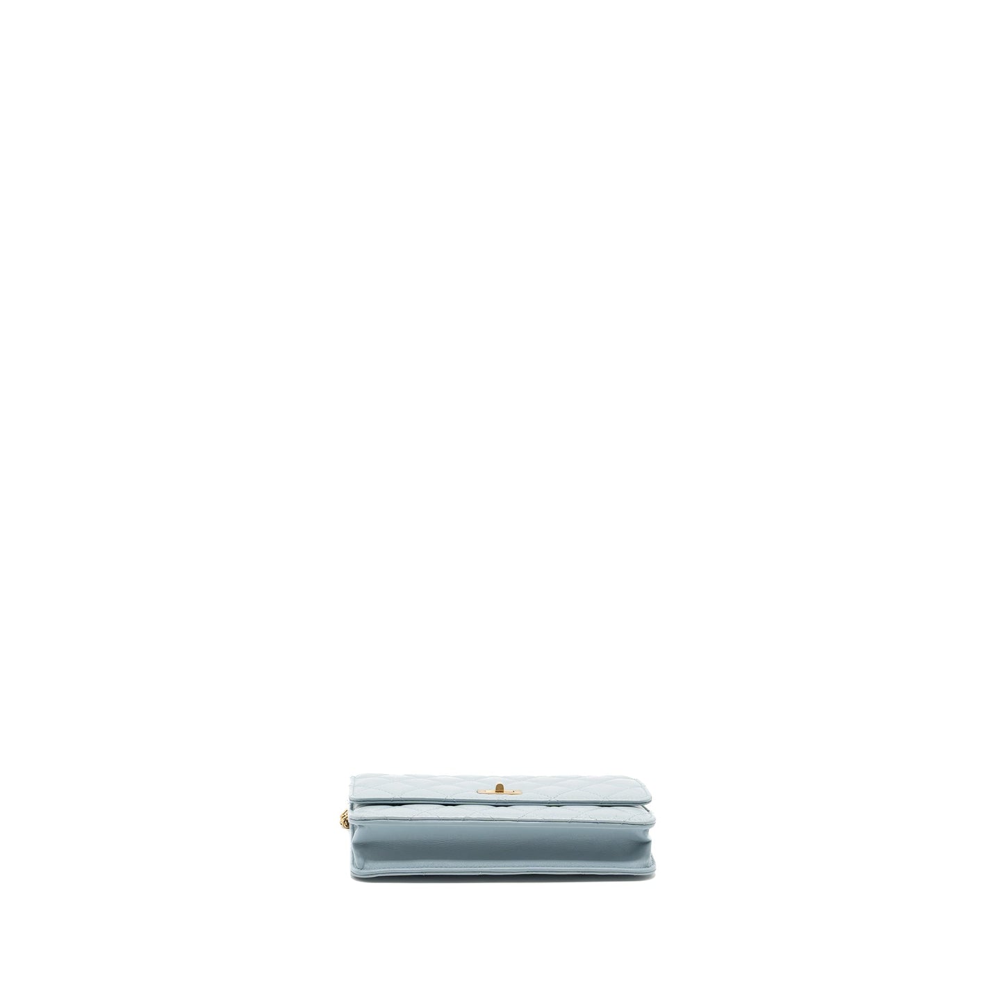 Chanel 2.55 Reissue Wallet on Chain Aged Calfskin Light Blue Brushed GHW (Microchip)