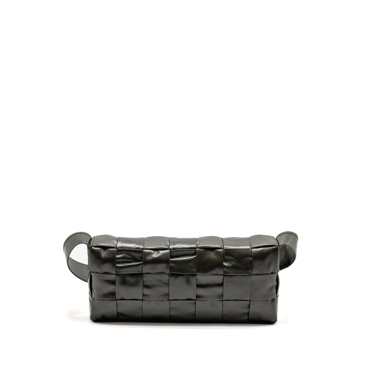 Bottega Veneta Cassette Crossbody Purse Lambskin Dark Green Ruthenium