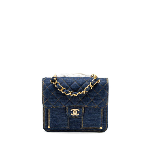 Chanel 23S Flap Backpack Denim Blue Brushed GHW (Microchip)