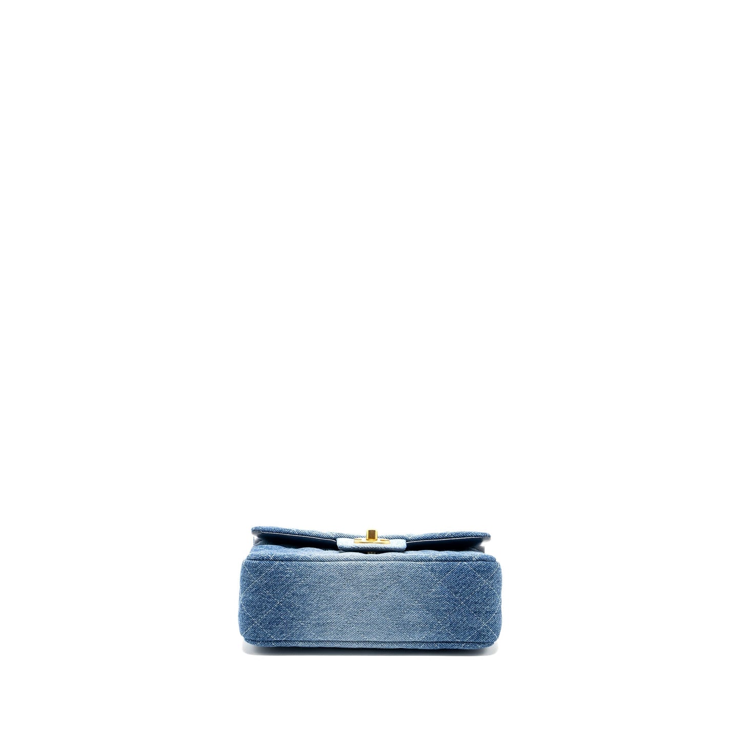 CHANEL 24S Mini Rectangular Flap Bag Denim Blue GHW (Microchip)
