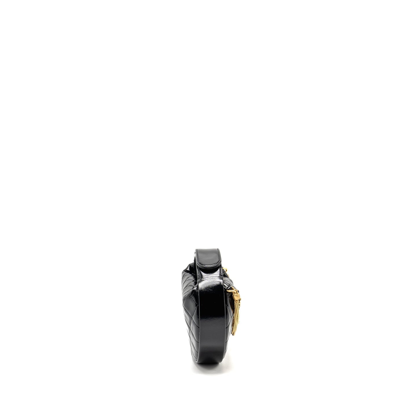 Chanel 21A Round Clutch with Detail Chain Calfskin Black GHW(microchip)