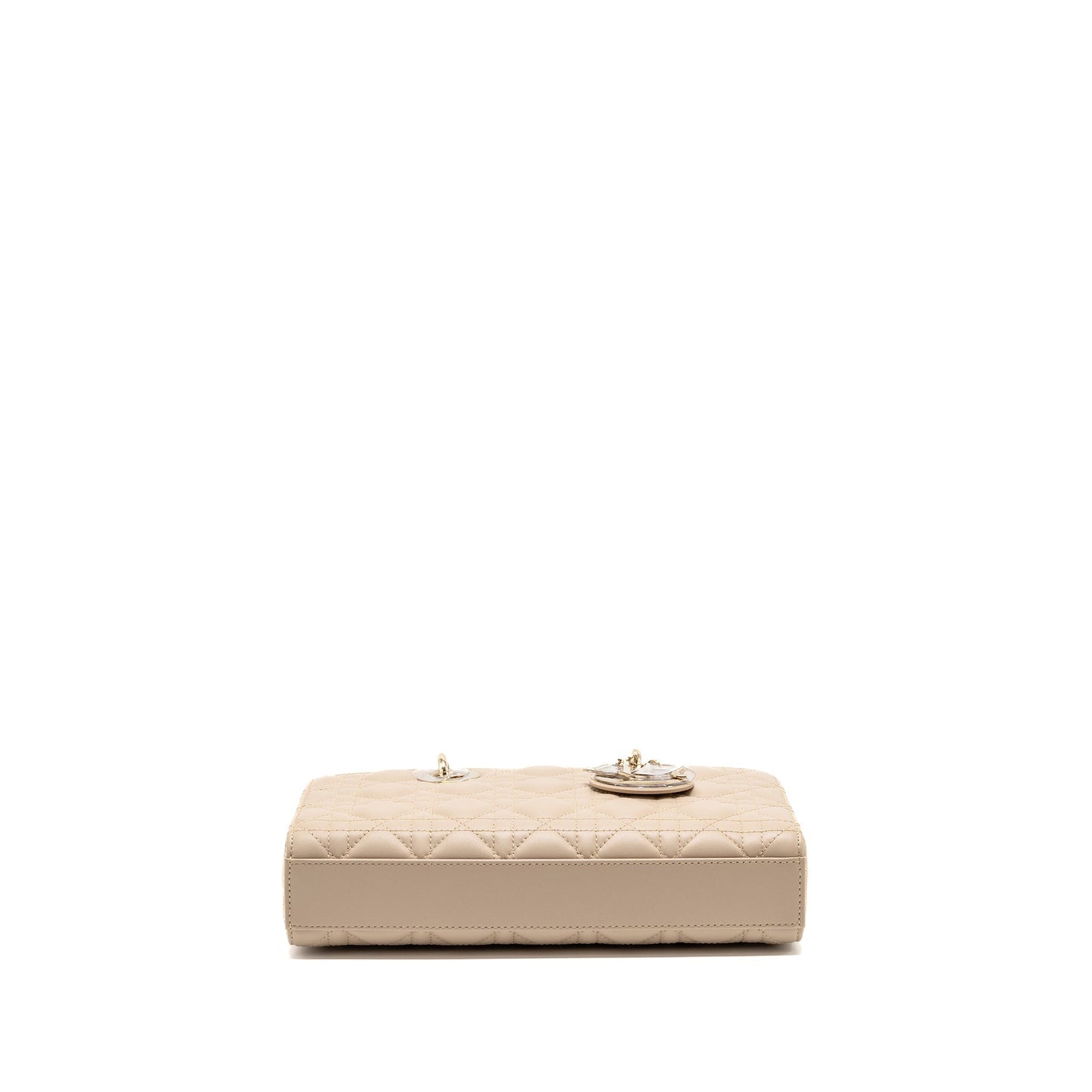 Dior Medium lady D-Joy Purse cannage lambskin powder beige