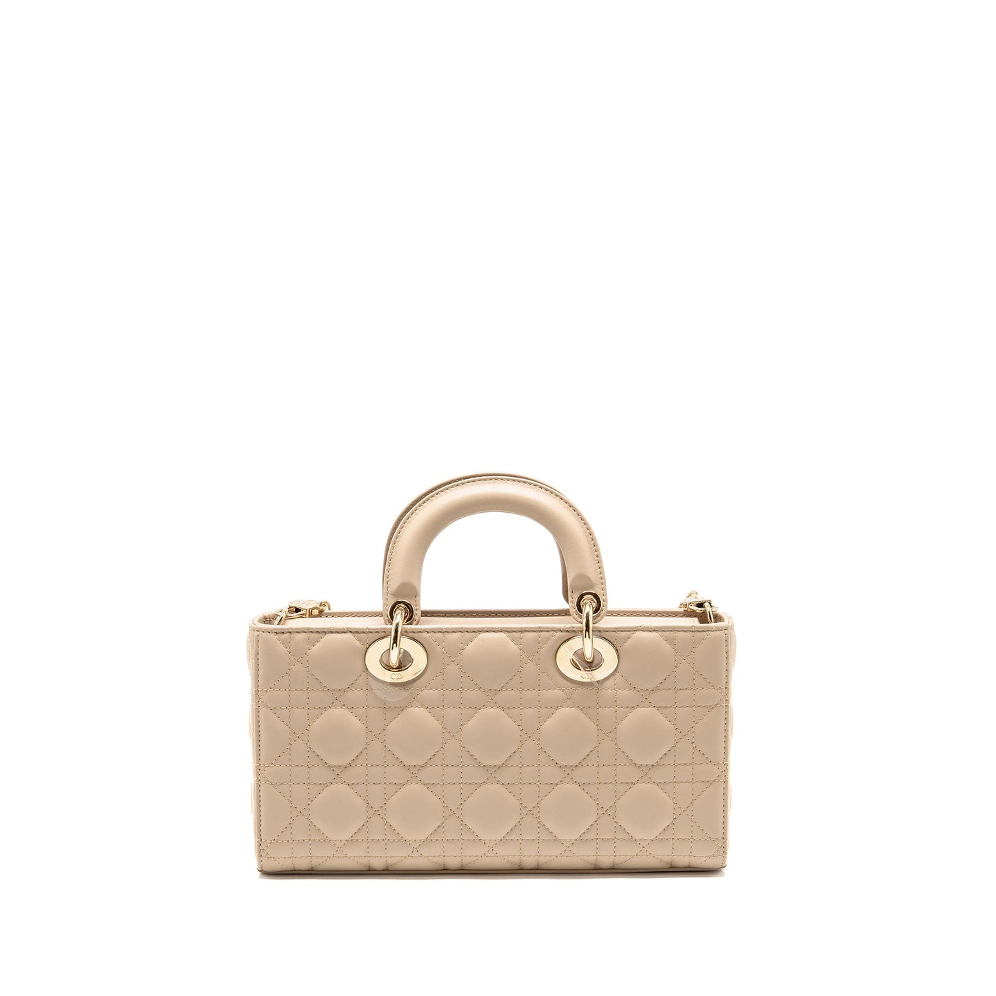 Dior Medium lady D-Joy Purse cannage lambskin powder beige
