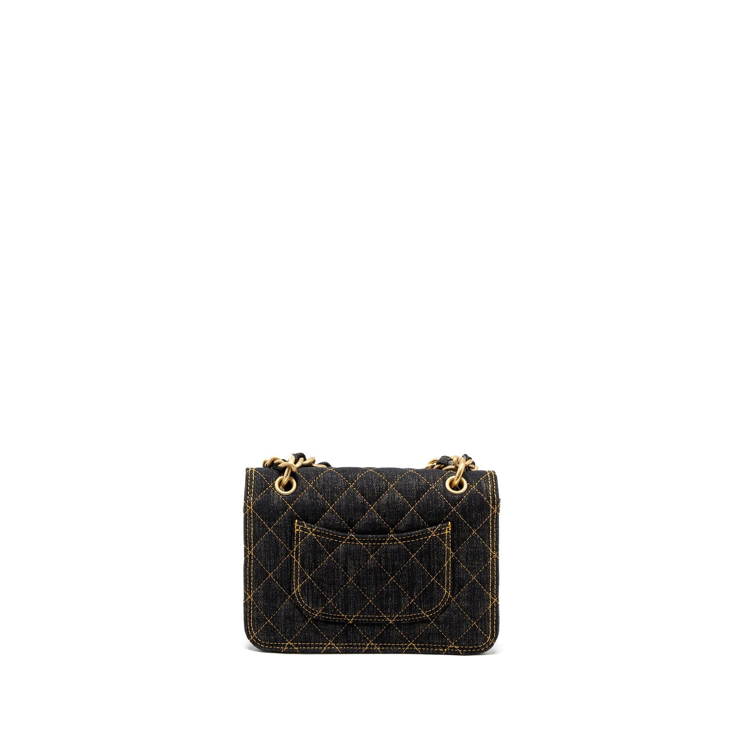 Chanel 23S Flap Bag Denim Dark Blue Brushed GHW (Microchip)