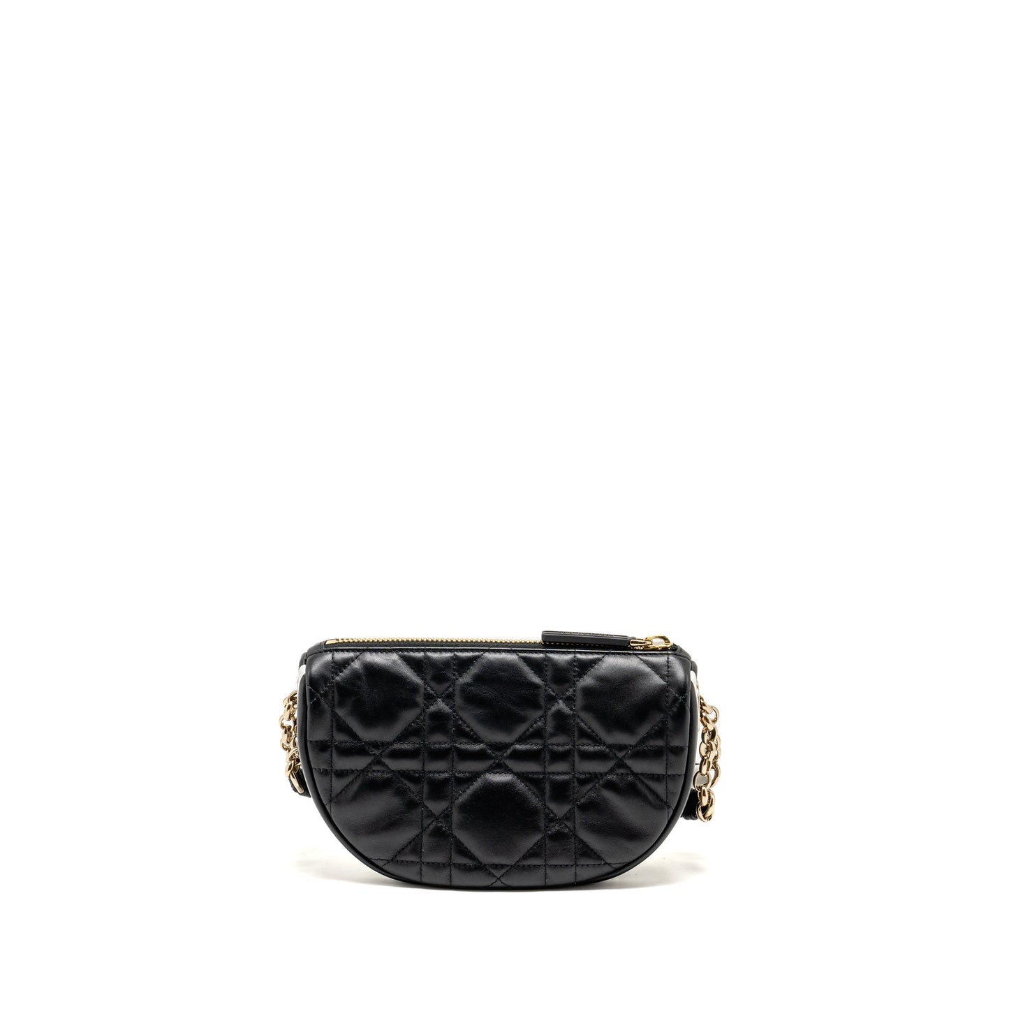 Dior Small Vibe Hobo Purse Cannage Lambskin Black/White