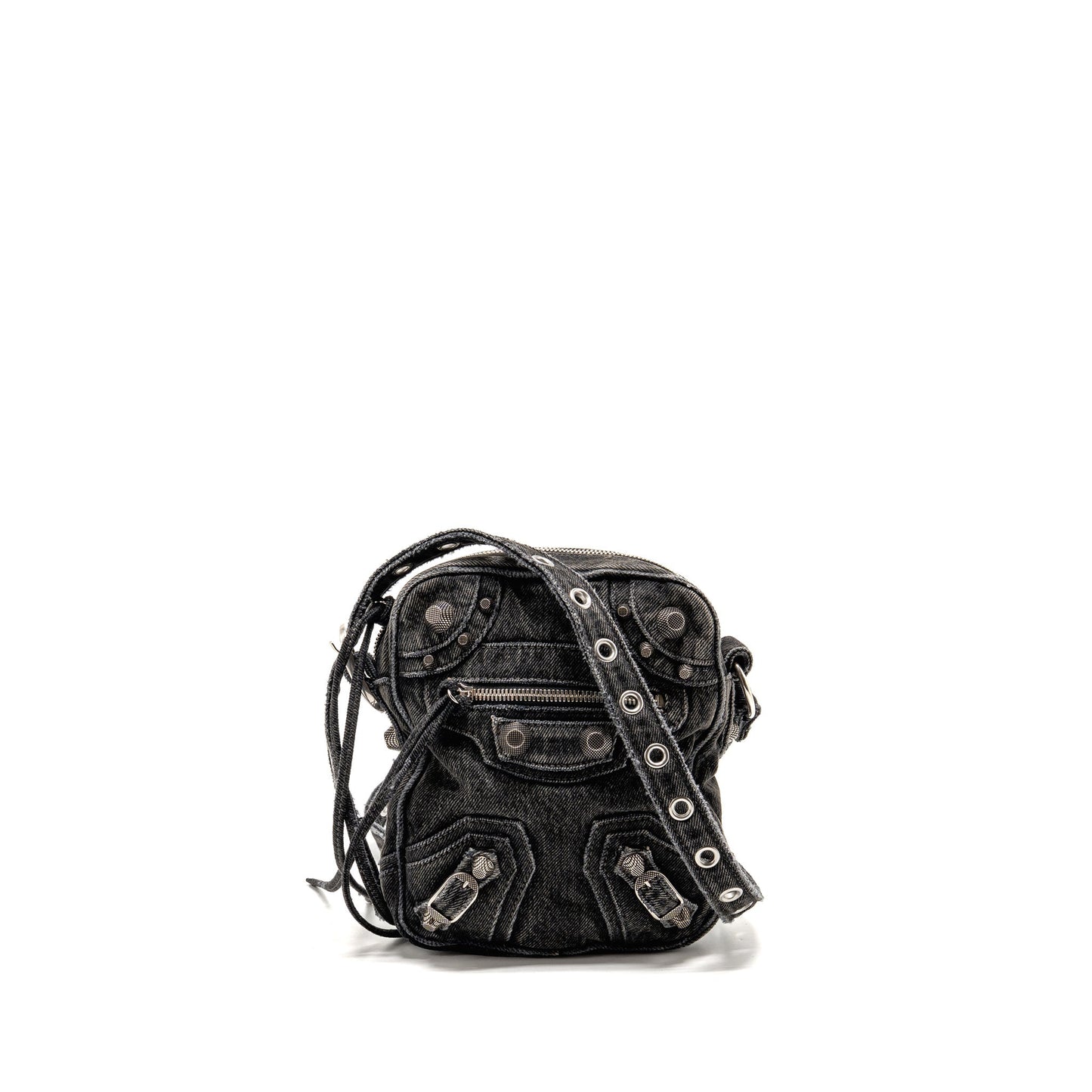 Balenciaga Le Cagole Crossbody Purse Denim Black