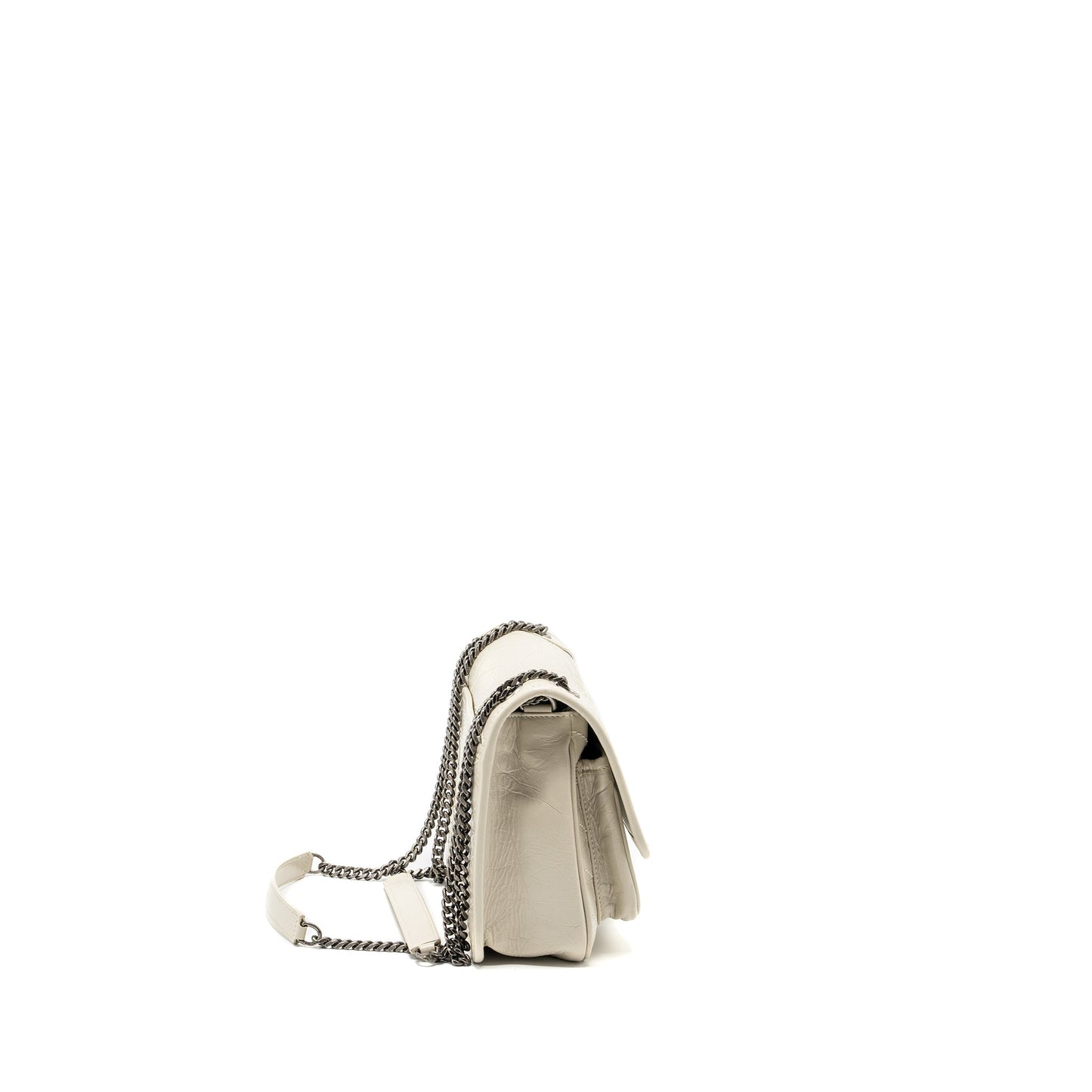 Saint Laurent/ Niki Baby Flap Purse Calfskin white