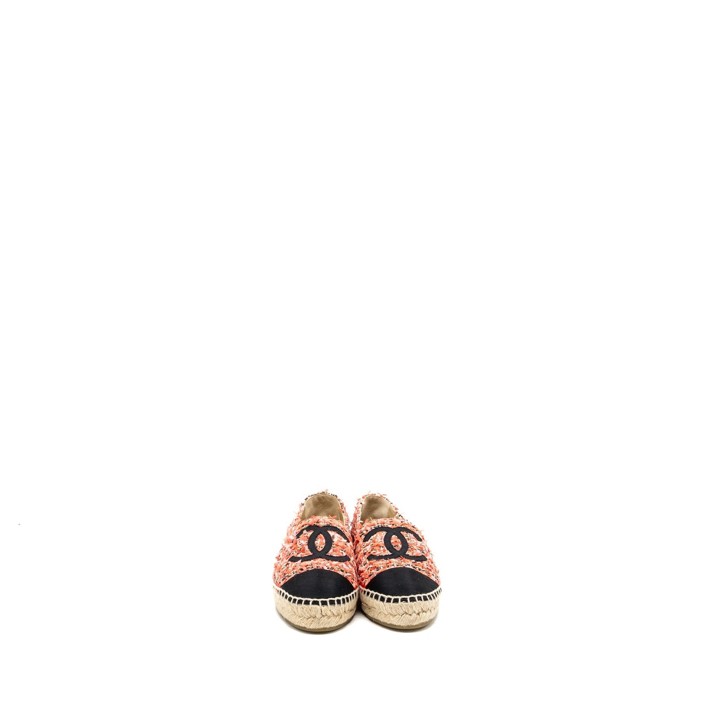 Chanel Size 35 Espadrilles tweed pink / black
