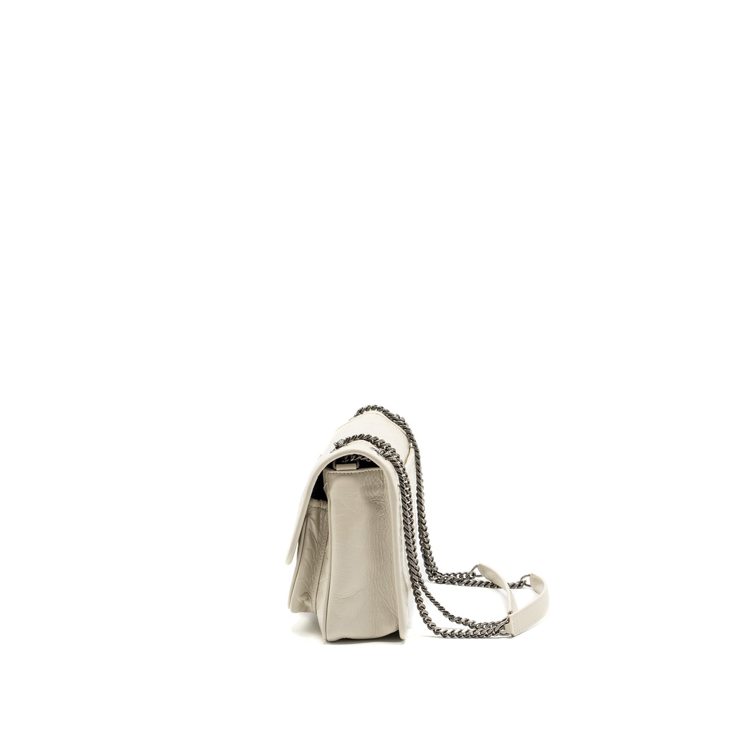 Saint Laurent/ Niki Baby Flap Purse Calfskin white